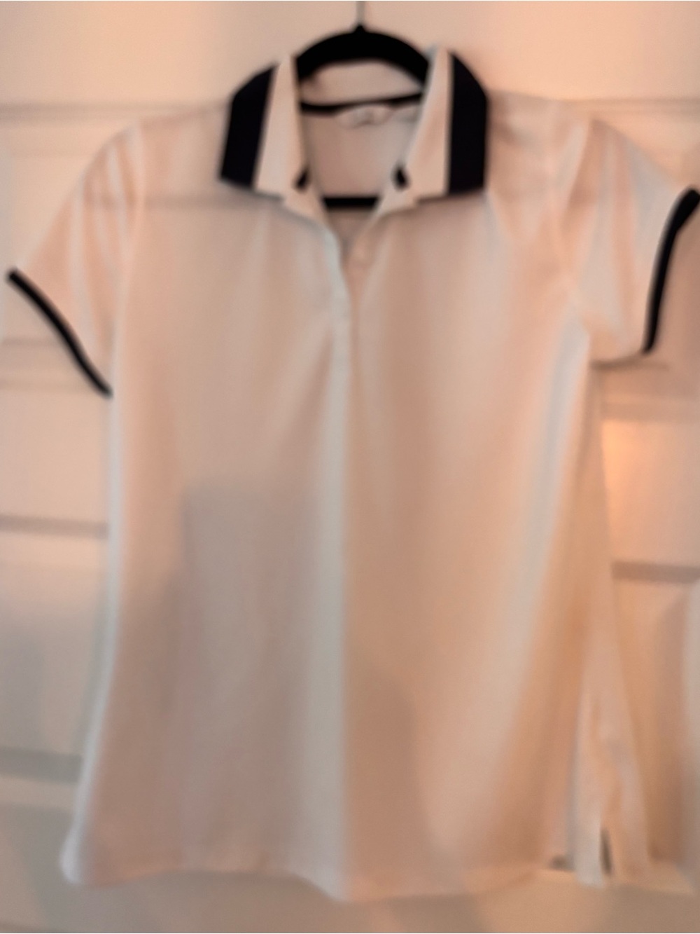 Lady Hagen White Polo Top with Black Trim